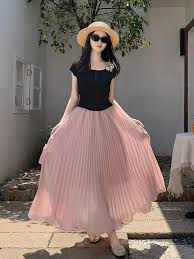 Pleated Chiffon Skirt